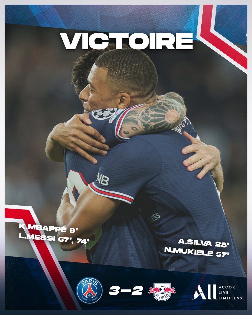 PSG_inside's tweet photo. Une victoire pour cette troisième journée de @ChampionsLeague 👊

#UCL | #PSGRBL

🔴🔵 #AllezParis https://t.co/1H4xG4e2Hz