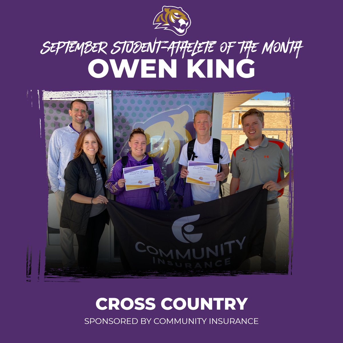 SpencerTigerAD's tweet photo. Congrats to Owen King for being selected as the Sept. Student-Athlete of the Month!
From Coach Hamilton, "Owen is always the first to step up & get equipment from the bus & clean up after weights. He encourages all, & broke his PR earlier this season."
#1TEAM #TigerLeader https://t.co/xbemVsWEkS