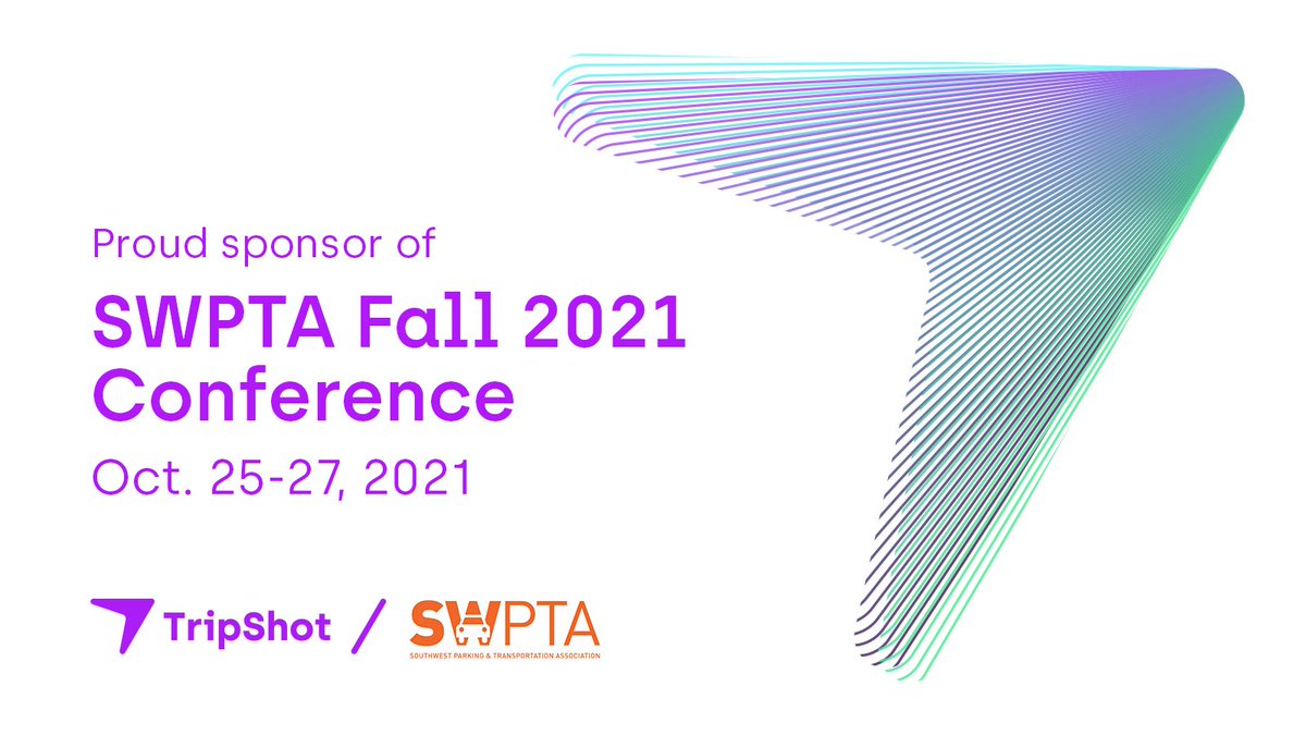 TripshotInc's tweet photo. We’re proud to sponsor @SWParking's Fall 2021 conference! Join us as we Connect.Share.Educate at a one-of-a-kind parking and transportation conference October 26-27 in Las Vegas. https://t.co/P6co9gBpO5. https://t.co/VfkwOoaQM9