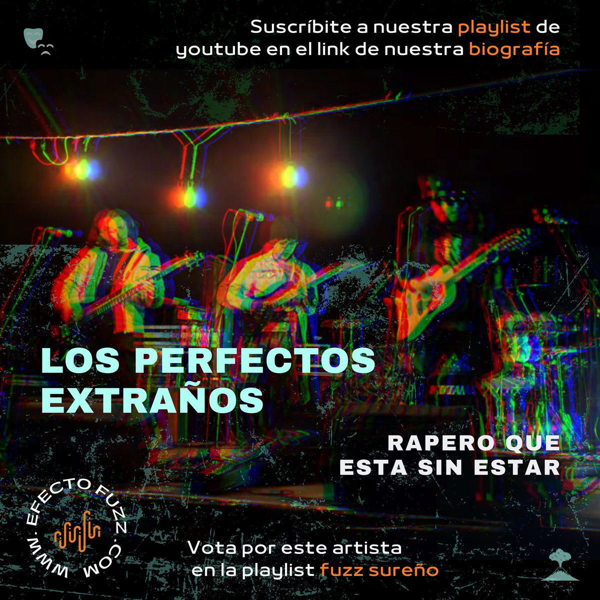 Efectofuzz's tweet photo. Vota por 🎲 Los Perfectos Extraños con ''rapero que está sin estar '' 🧯  y suscríbete a nuestra playlist de youtube con lo mejor del rock del sur en siguiente link: https://t.co/MnyNuc0diZ
#rockcolombiano #rockcolombia #fuzzsureño #efectofuzz #losperfectosextraños #losperfectos https://t.co/z2CuGmrW6n