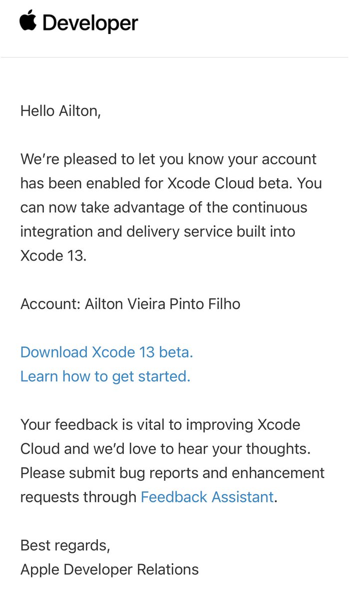 ailton's tweet image. Here we go #XcodeCloud