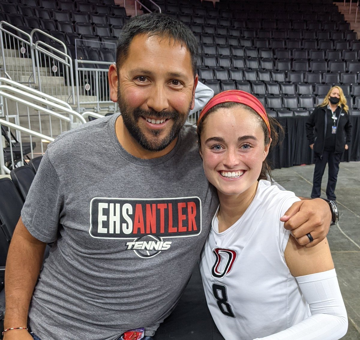 Antler_Tennis's tweet photo. Was able to cheer on a former Antler one last time. She is the epitome of the word athlete. She always strived to be the best and made people around her better because of that trait! Thanks for everything @clairemjoy! Good luck the rest of the season! #antleralum #antlertennis https://t.co/cbSdjVibgU