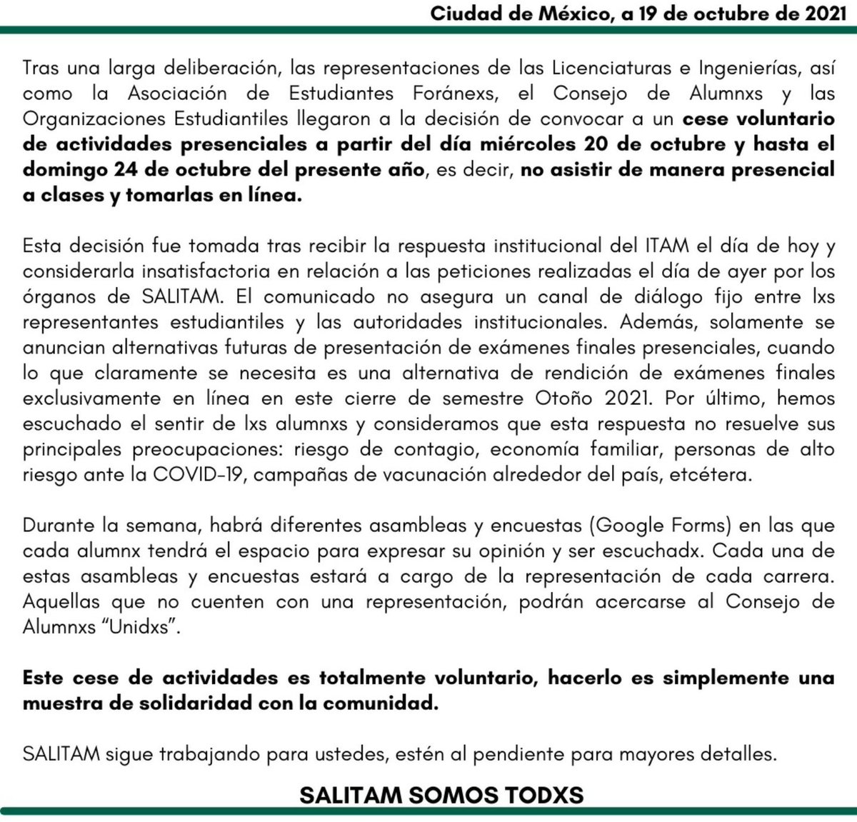 La representación de Ciencia Política informa:
#SalitamSomosTodxs