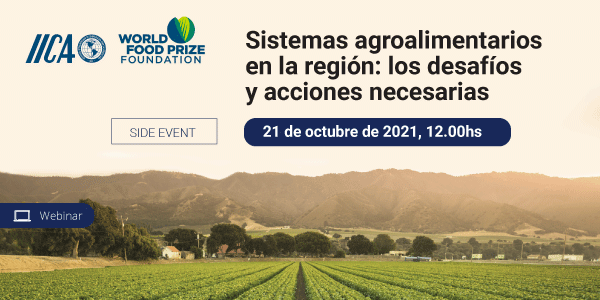 #SaveTheDate
📌 <a href="/WorldFoodPrize/">World Food Prize Foundation</a>- Side Event IICA:
✅ Sistemas agroalimentarios en la región: los desafíos y acciones necesarias. 
🗓 21 de octubre 
⏰ 12 hrs (Hora Costa Rica 🇨🇷).
📺Transmisión:
🇪🇸 facebook.com/IICAnoticias
🇬🇧 youtu.be/0JMj7QXcZ7I
🇧🇷 youtu.be/IDWppgghyYM