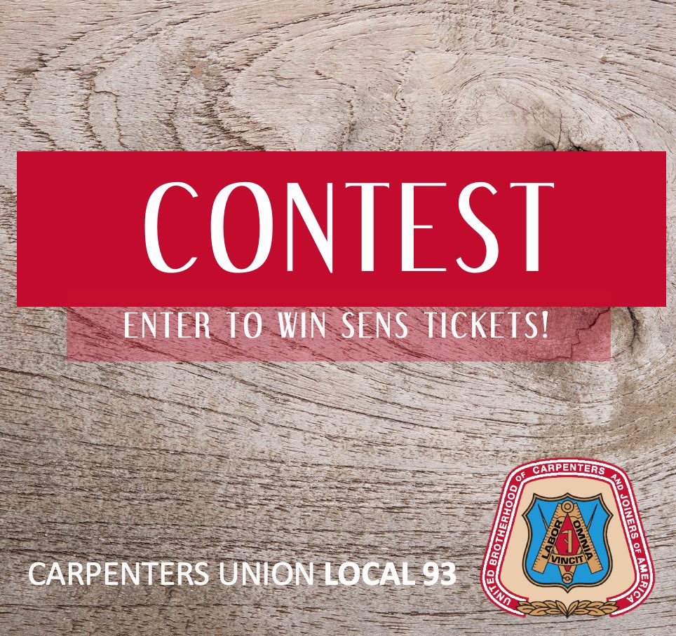Carpenters Union Local 93 On Twitter: "Send Us A Job Site Photo Or Photo Showing Off Your Local 93 Gear For Your Chance To Win A Pair Of Sens Tickets! All Photos