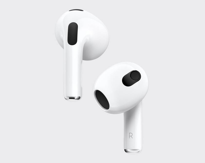 doctortecno's tweet photo. Apple presentó la tercera generación de auriculares AirPods, que por primera vez incluyen la tecnología conocida como audio espacial, una técnica equivalente al 3D para sonido ► https://t.co/YJe9xOzcxX https://t.co/D6EvRL4ZGl