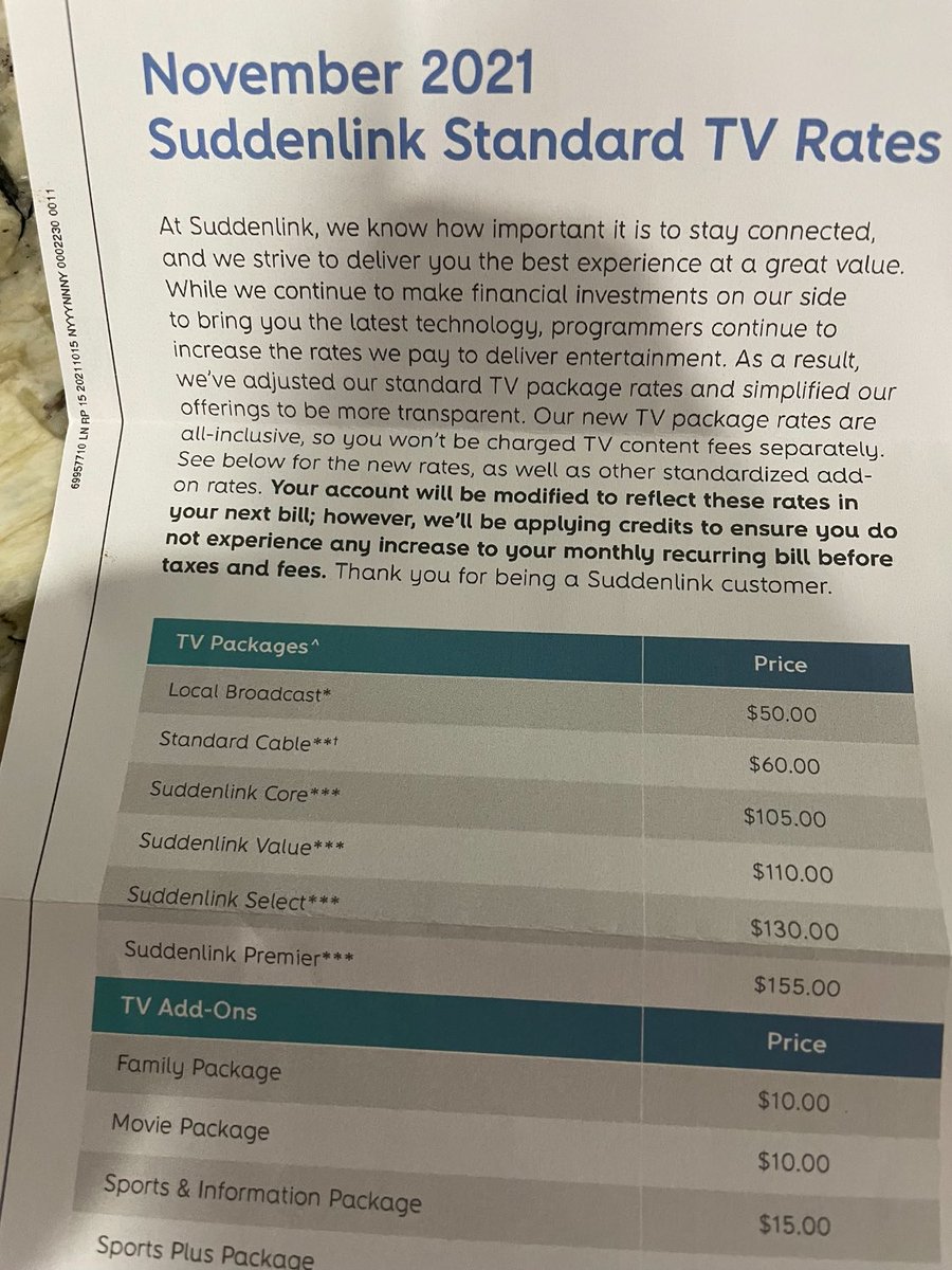 bpaschal45's tweet image. @Suddenlink  @SuddenlinkHelp  you guys are pretty damn stupid a price hike right when a new competitor comes to town #shitservice #cancelsuddenlink