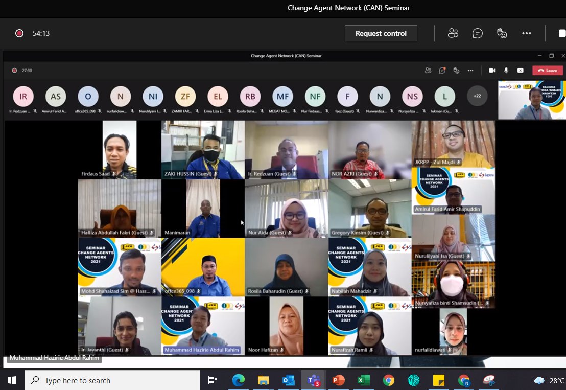 J10Jkr's tweet photo. 7 Oktober 2021 – CAN Seminar Sesi 3 telah berlangsung  secara atas talian melalui Platform Microsoft TEAMS. Sesi ini telah berlangsung satu hari dan telah dihadiri oleh Change Agents seluruh negeri. Terima kasih kepada semua Change Agents yang terlibat. https://t.co/myAGSUnWLX