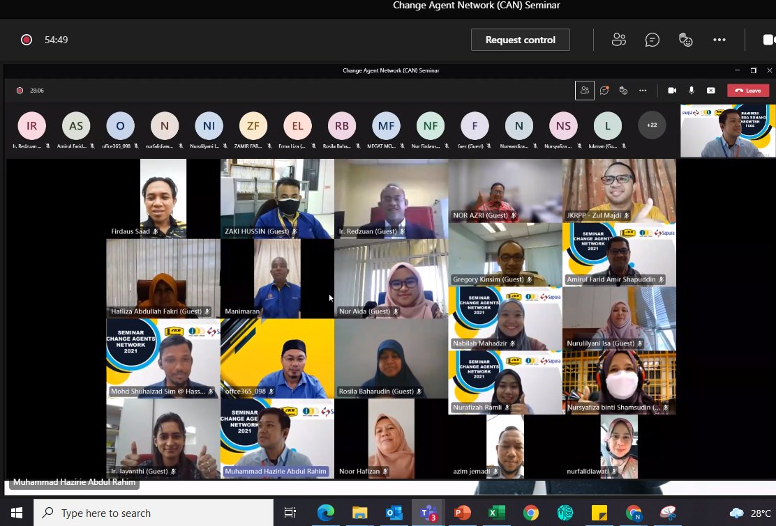 J10Jkr's tweet photo. 7 Oktober 2021 – CAN Seminar Sesi 3 telah berlangsung  secara atas talian melalui Platform Microsoft TEAMS. Sesi ini telah berlangsung satu hari dan telah dihadiri oleh Change Agents seluruh negeri. Terima kasih kepada semua Change Agents yang terlibat. https://t.co/myAGSUnWLX