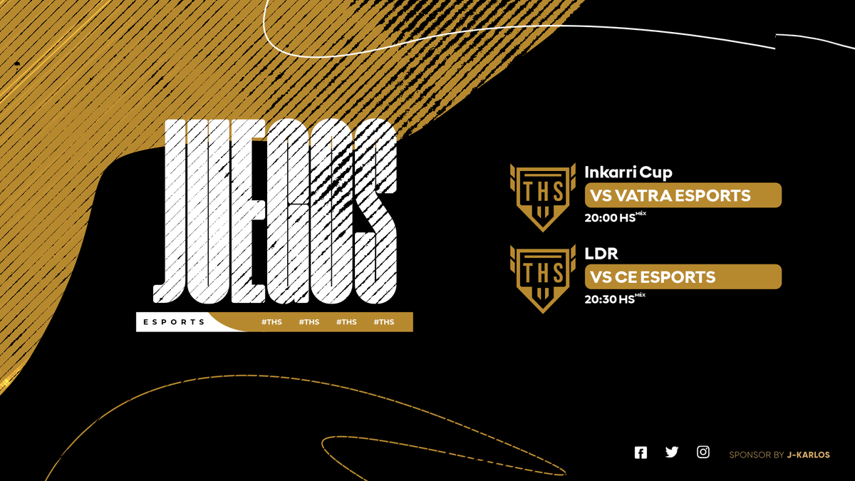 #THSCR × ¡𝗛𝗢𝗬 𝗦𝗘 𝗝𝗨𝗘𝗚𝗔!

🏆 | <a href="/Inkarri_Cup/">Inkarri Cup - El renacer</a> [4TOS]
🆚 | <a href="/VatraGaming/">VatraGaming</a>
⏰ | 20:00 🇲🇽
📺 | twitch.tv/taciturno_x

🏆 | <a href="/LDReSports/">👑Liga De Reyes👑</a> [GRAN FINAL]
🆚 | <a href="/CE_eSportsGG/">CE Esports 🏆</a>
⏰ | 20:30 🇲🇽
📺 | <a href="/Sk8ChubiCR/">Sk8Chubi</a>

¡No te pierdas ninguna transmisión! Esperamos tu apoyo.🙌🏻😎
#FromTheHeights