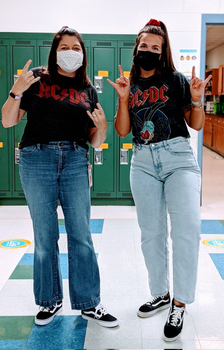 Twin day at school.  Ms.Goldman and I rocked it!!  #teamkidsfirst <a href="/CMMSCougars/">Carroll LT Magnet</a>