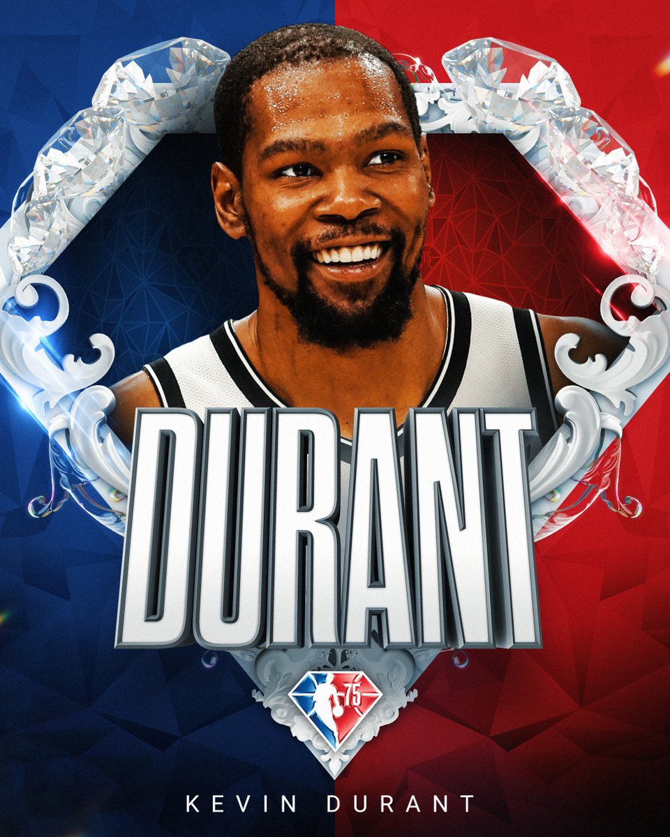 Selected to the NBA's 75th Anniversary Team... Kevin Durant! #NBA75