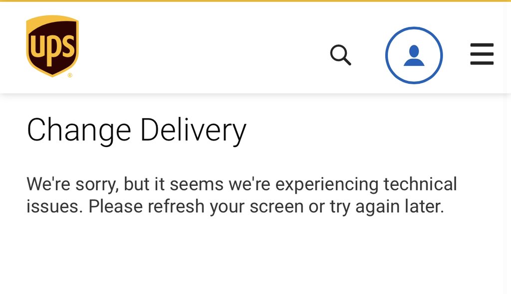 zachday23's tweet photo. @UPS Was told twice that no recipient was around to sign off on my package while my housemates were home, including on the final delivery attempt. Told me my address was wrong (address was correct), and now this when I'm trying to change the status to pick up at UPS. Ridiculous🤦‍♂️ https://t.co/MVIfxVSFg7