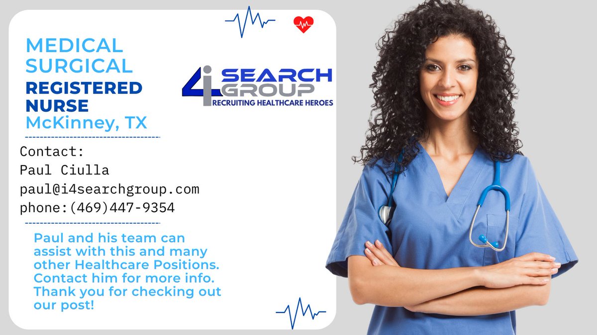 Texas Nurses, reach out to Paul for more information on this exciting position. 

Paul Ciulla

paul@i4searchgroup.com

#i4searchgroup #RecruitingHealthcareHeroes #nursesneeded #nurserecruiter #healthcarerecruiter #hiringhealthcare