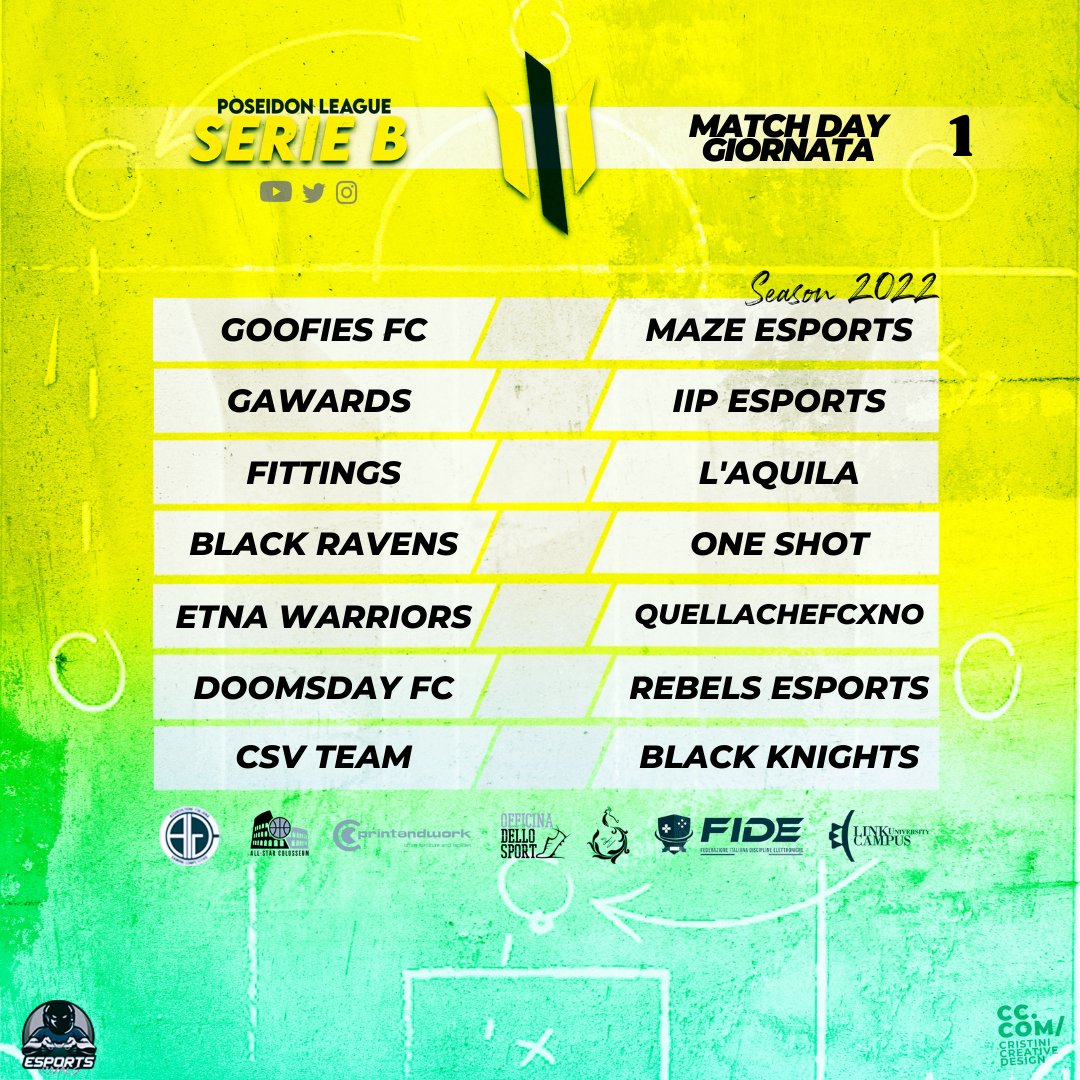 La Prima Giornata del Poseidon League è ai blocchi di partenza...Serie B