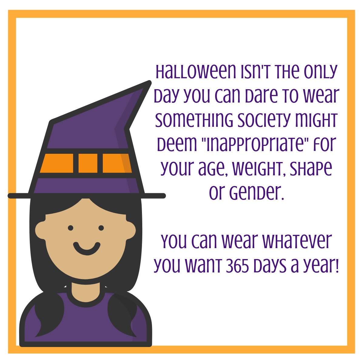 KLMontgomery8's tweet photo. Halloween isn't the only time you can wear whatever you want. #bodypositive https://t.co/kyOL2zdJsT