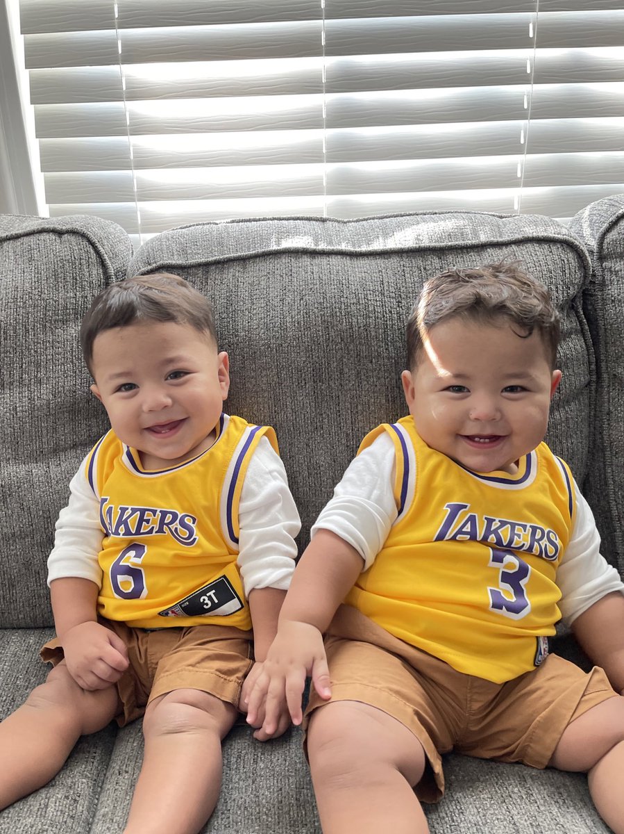 VirginiaArlene's tweet photo. My handsome boys ready for lakers opening night!🤍 #LakeShow https://t.co/KrBnMO5D3F