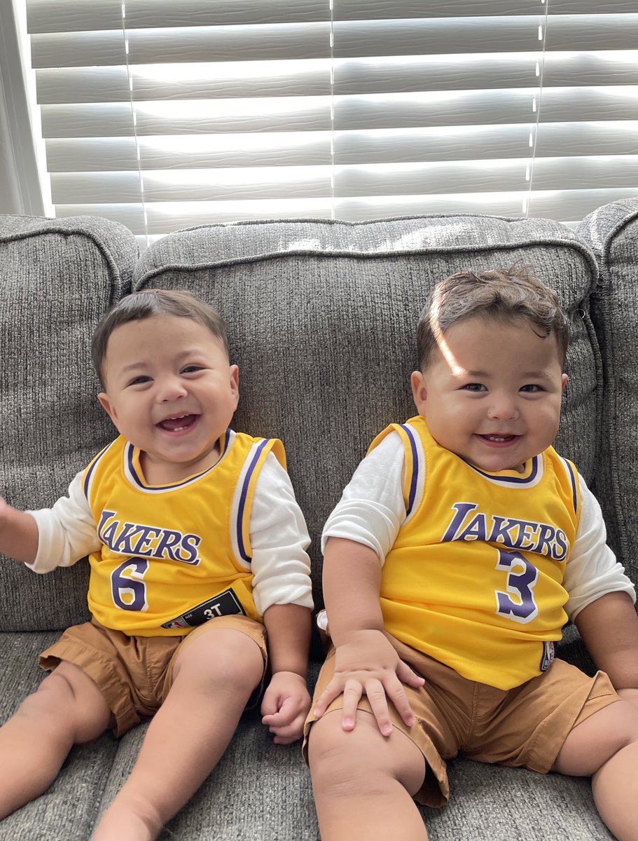 VirginiaArlene's tweet photo. My handsome boys ready for lakers opening night!🤍 #LakeShow https://t.co/KrBnMO5D3F