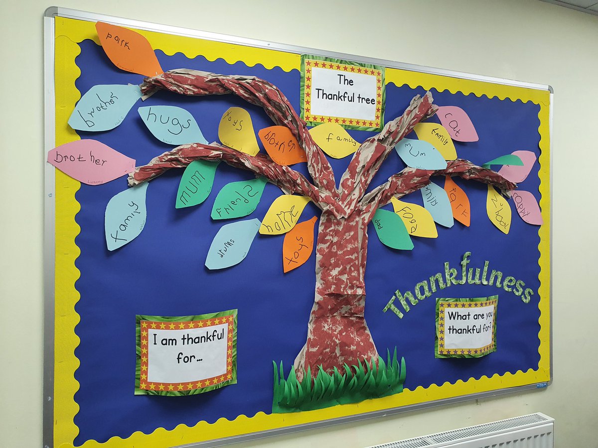 ststephensSW8's tweet photo. Year 1 created a beautiful thankfulness tree π³ display with leaves πππ filled with all the things the children are thankful for ππΎ. Thankfulness is one of our school Christian Values βοΈ What are you thankful for? β€ #StStephensYear1 #StStephensValues #Thankfulness #GiveThanks https://t.co/NdJj7CDhMe