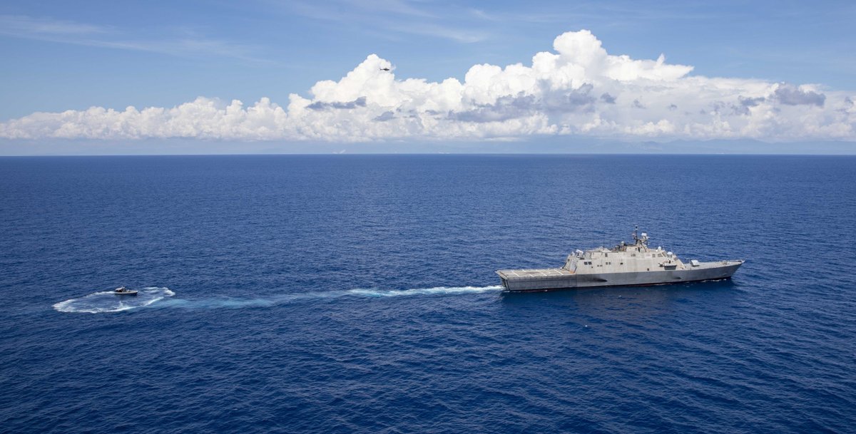 USNavy's tweet photo. 1️⃣ #USSConstitution @USNHistory hosts CPO Heritage Weeks.
2️⃣ An F-35C from #VFA147 flies over the Bay of Bengal during #MPX2021.
3️⃣ #USSHarrySTruman #CVN75 #fltops in the Atlantic Ocean.
4️⃣ #USSBillings #LCS15 small boat operations @NAVSOUS4THFLT.
https://t.co/awR3Rua9zh https://t.co/lI21N2rnMt