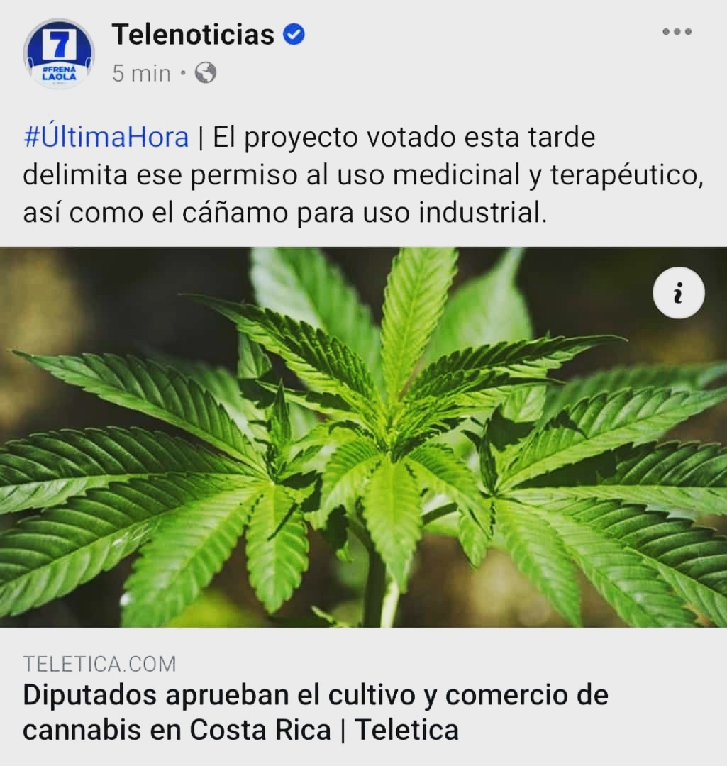 Ya es legal la #Mariguana en Costa Rica.🌿🚬