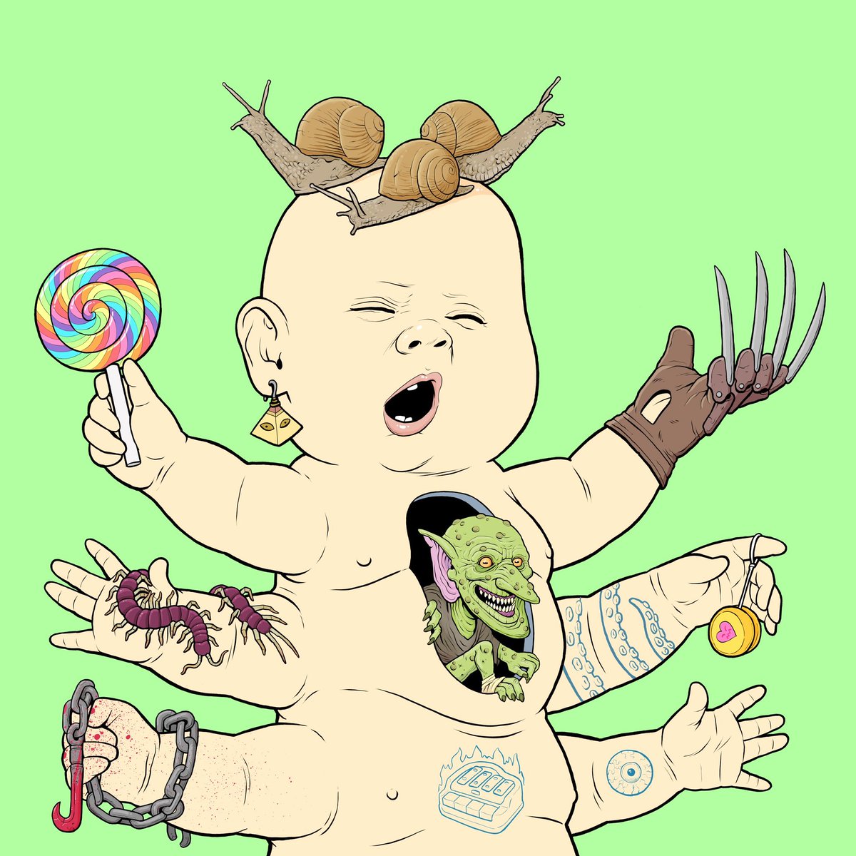 Peekaboo goblin chest vortex! This little Toddlerpillar needs a nap!

Hodl The Todl