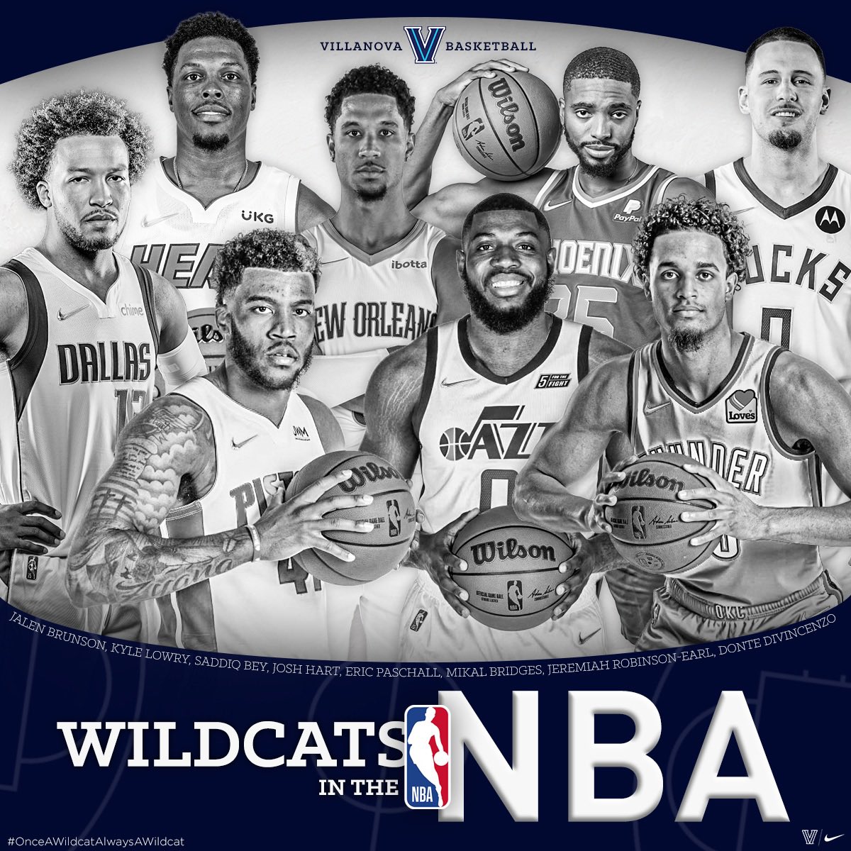NovaMBB's tweet photo. Good luck to our ‘Cats in the NBA this season! ✌️
#OnceAWildcatAlwaysAWildcat https://t.co/bOvkRxdLIU