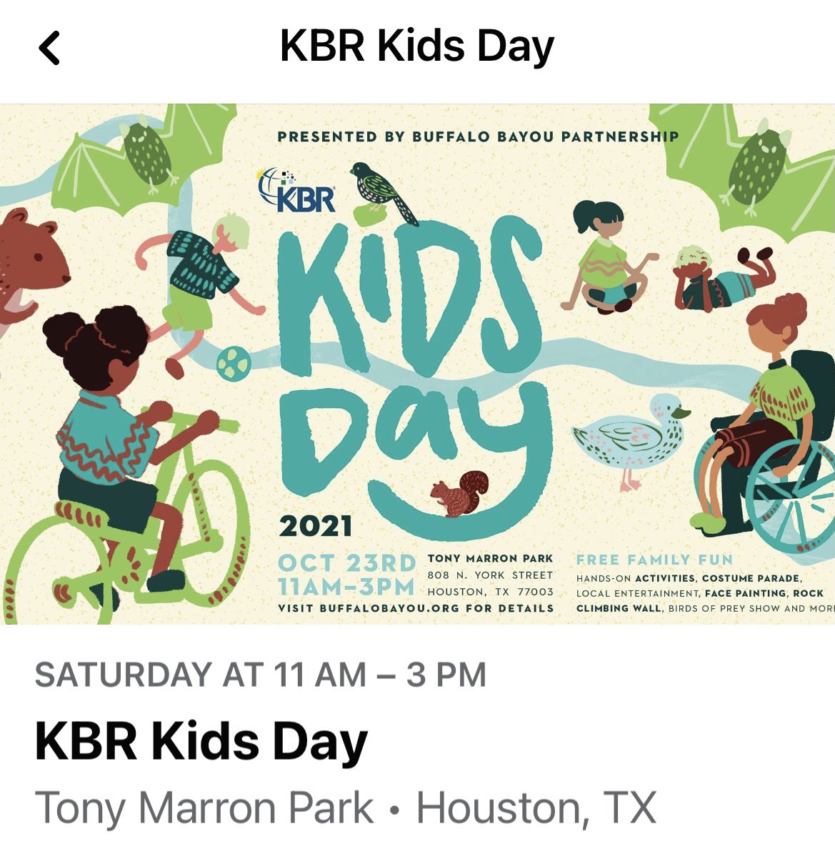 We will be serving at #kbrkidsday <a href="/buffalobayou/">Buffalo Bayou Partnership</a>
