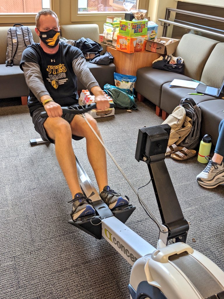 Hey @LAllanBelton care to join us?? <a href="/PLU_AD/">Mike Snyder</a> was an absoLUTE natural!

We'll be here until 8am tomorrow!! 

We are at 91,000 meters!!! 

plu.edu/BjugDay-athlet… designate Women's Rowing!