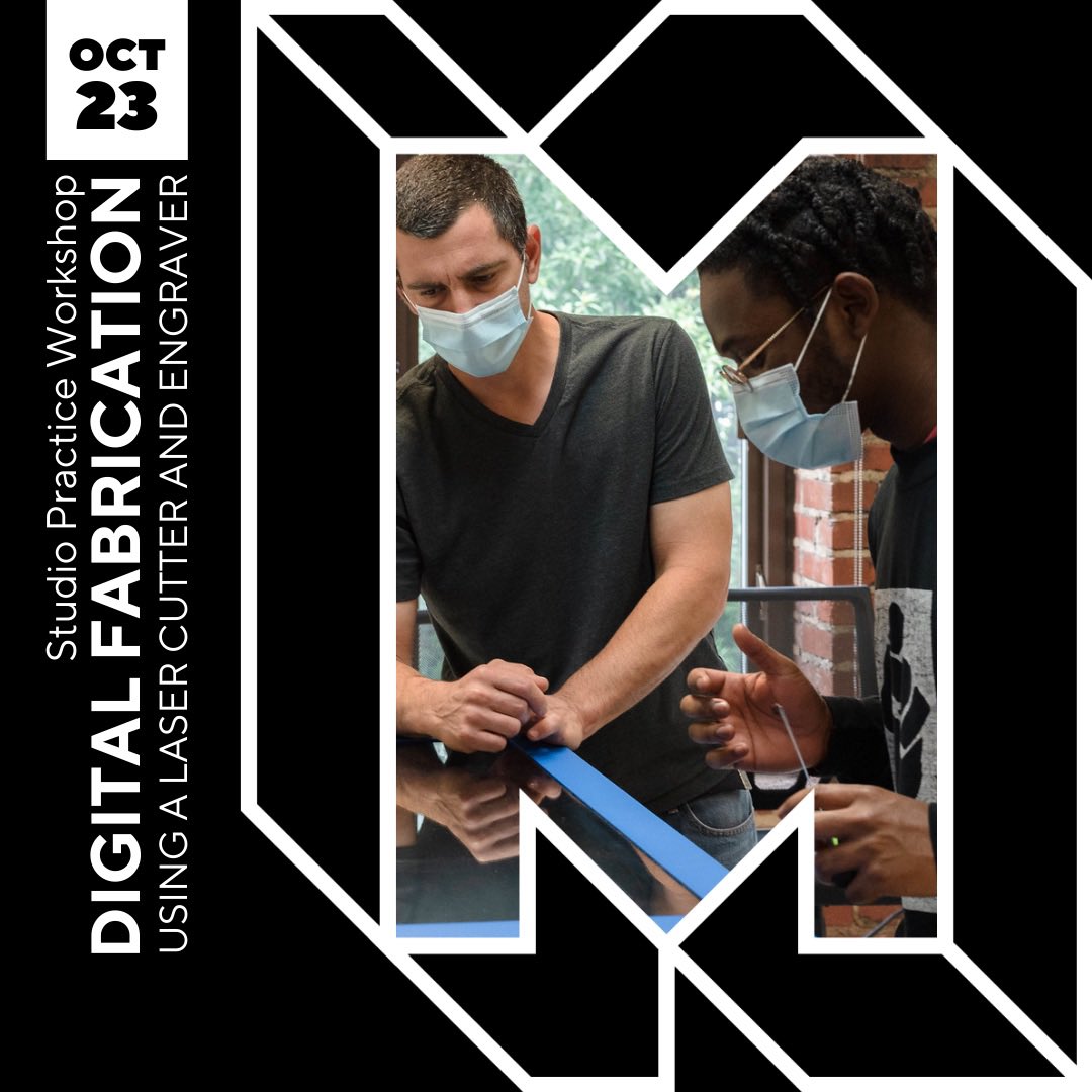 Studio Practice Workshop starting this Sat. Oct. 23! Digital Fabrication: Using a Laser Cutter and Engraver. More info: mccoll.center/3aY0x09

#cltartscene #charlotteartists #artistworkshop #charlotteart #artclt #studiopracticeworkshops #mccollcenter #lasercutter