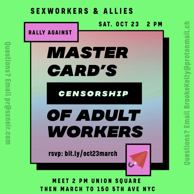 1 pic. SATURDAY WE RALLY AGAINST @MASTERCARD AND THE DISCRIMINATION SEXWORKERS FACE AT THE HANDS OF FINANCIAL