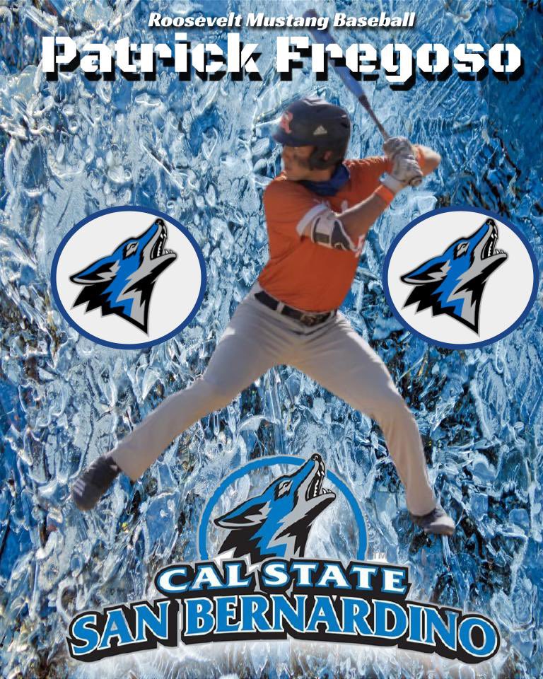 roosevelt_bball's tweet photo. Another Mustang Commits! Congratulations to Patrick Fregoso on his commitment to play at Cal State San Bernardino! Fregoso is a 4 year varsity starter and will make a huge impact for the Coyotes! @AthleticsERHS @ERHSOfficial @EastvaleLL @CityEastvaleCA @Inland_Sports https://t.co/87NzsQdnHy