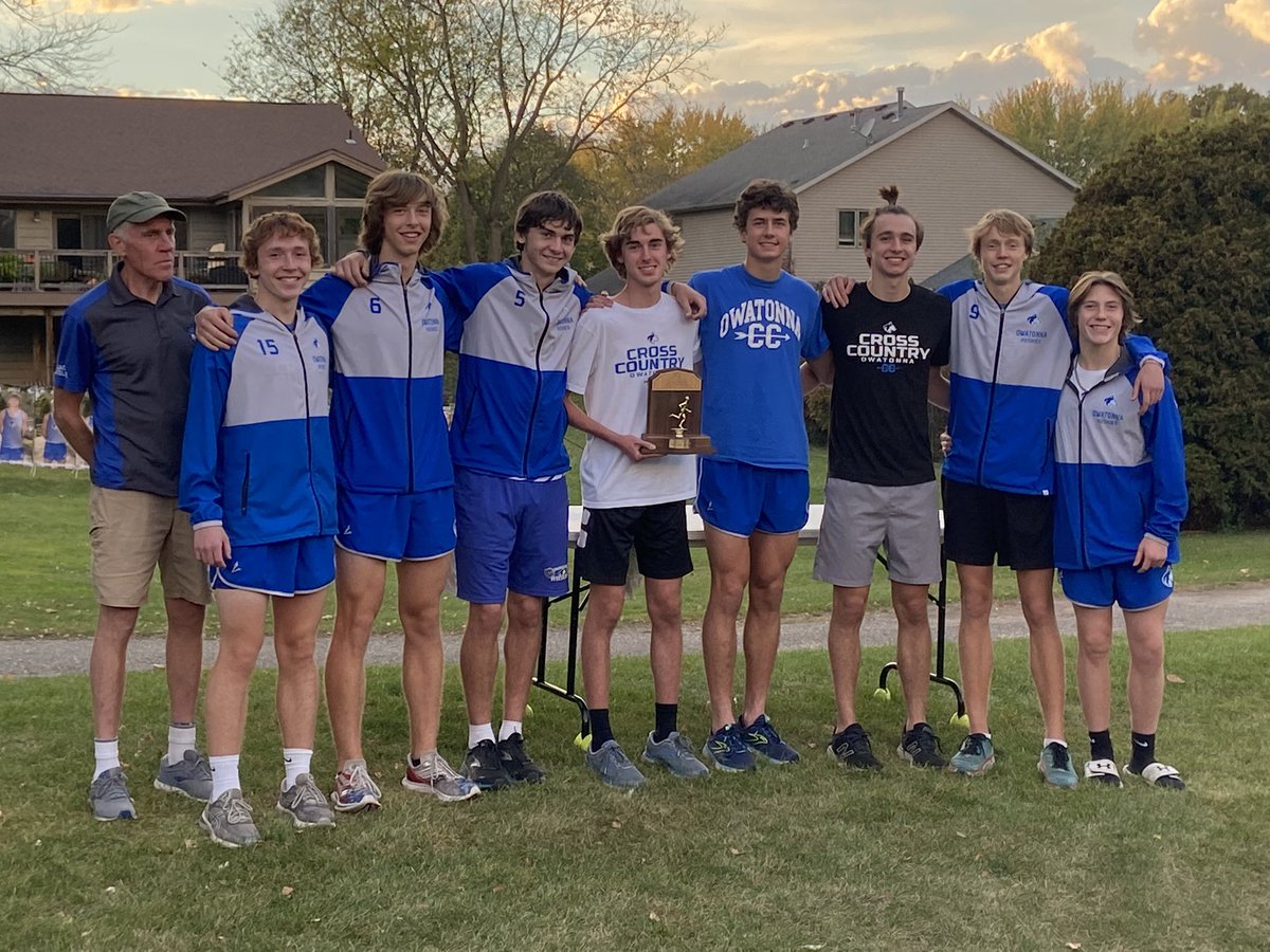 Congratulations to our Boys Cross Country Team on the 2021 Big 9 Title!! Back-to-Back Big 9 Boys CC Champions. 5 All-Conference &amp; 2 Hon. Mention performances! Great job boys and coaches! #owatonnaproud <a href="/ohsoffice/">Owatonna High School</a> <a href="/ohsmagnet/">OHS MAGNET</a> <a href="/OPP__Sports/">OPP Sports</a> <a href="/voiceofohs/">Roy Koenigsberg</a> <a href="/SteeleC_Times/">Steele County Times</a> <a href="/CcOwatonna/">Owatonna Boys CC Boosters</a>