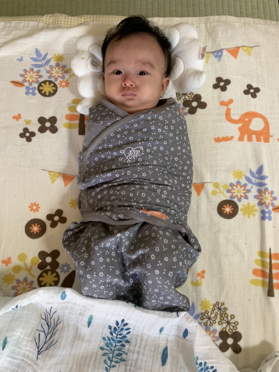 taichyoo's tweet photo. おニューのおくるみで快眠できました。ありがとうスワドルミー
＃乳児安眠 https://t.co/tgRIzQ8kns