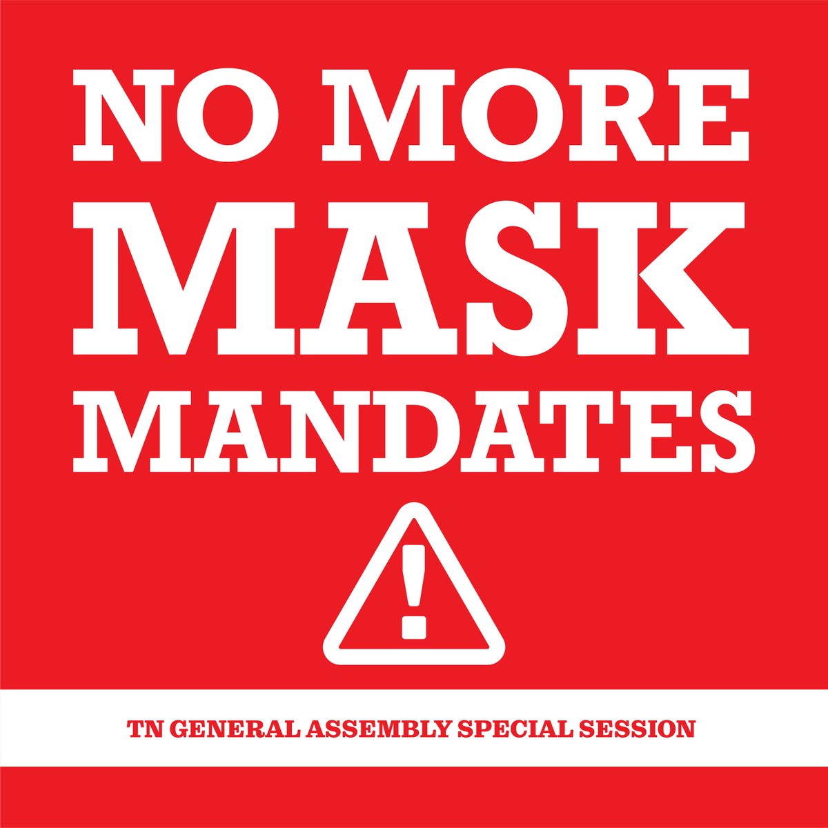 RyanWilliamsTN's tweet photo. What is better than one special session? Two. 

We will be back on the Hill next week to discuss unconstitutional mask mandates and other COVID-19 issues. https://t.co/galliNymAq