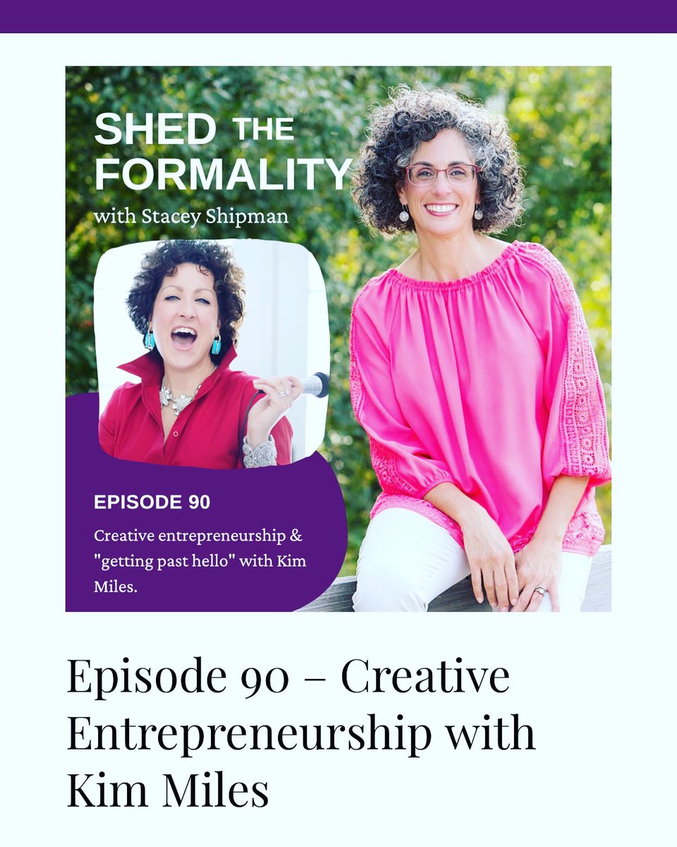 From one kick-a** curly-haired leader to another!😉
Thanks for inviting me as a guest on your podcast, Stacey Shipman! 👏👏
Tune into SHED THE FORMALITY anywhere you access podcasts. 🎤
Or click here:
engagetheroom.com/kim-miles/
#podcast #entrepreneurship #authenticity