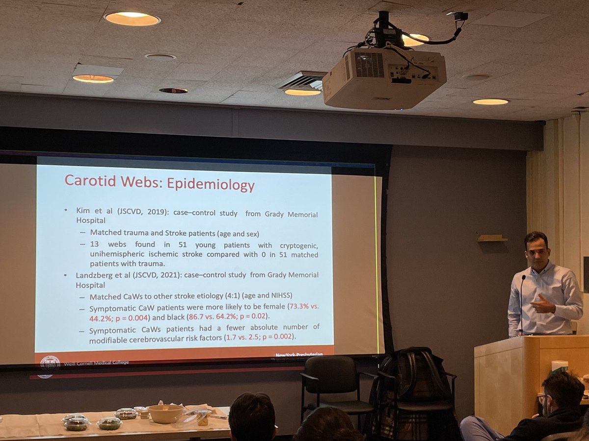 Carotid Webs ⁦@WCMCNeurology⁩ Neurovascular Conference: An occult and potentially treatable cause of stroke #CEA #CAS ⁦@svinsociety⁩ ⁦@YNISinfo⁩ ⁦@cvsection⁩ ⁦@DiogoHaussen⁩ ⁦⁩ @docJanock⁩ ⁦@YoungNIR⁩ ⁦⁦@EmoryNeurology⁩
