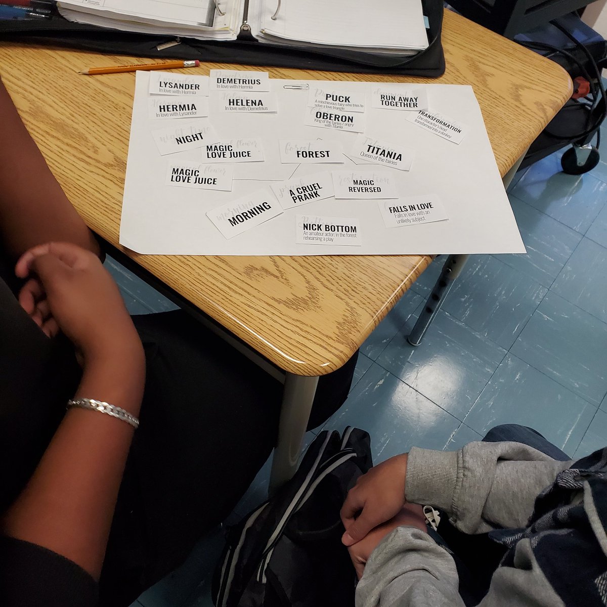 MissKornacki's tweet photo. Grade 9s used these character, setting, and action cards to predict the plot of #AMidsummerNightsDream today! Some of their ideas could be as funny as the original plot! 😄 
Well done grade 9s 👏 #RSSEnglish https://t.co/RV1CJUiFnh
