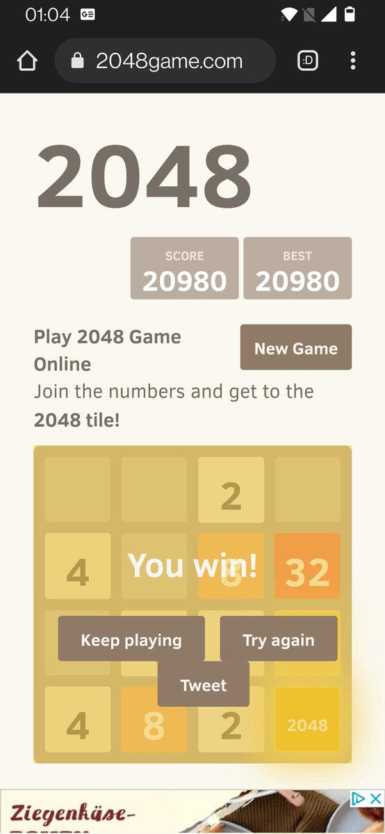 ThinkfloCodes's tweet image. What do I win?? #2048game