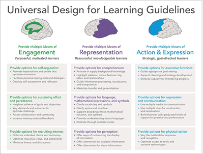 This infographic provides checkpoints to support educators in the development and implementation of UDL. It can be difficult to remember strategies to implement UDL so this serves as a quick visual that is easy to read and refer to the three principles of UDL. #UDL
