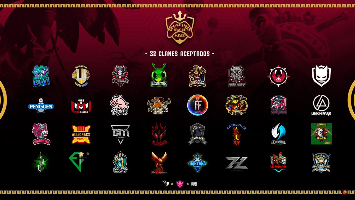 TORNEO 
PRO PLAYERS LEAGUE MIXED🔥
HE AQUI LOS 32 CLANES ACEPTADOS
GRACIAS POR SER PARTE DE...
GRACIAS A MI QUERIDO STAFF
<a href="/SrtaMaitane/">𝐒𝐫𝐭𝐚𝐌𝐚𝐢🖤</a>
<a href="/_AnniGi/">『ʚAииĭ Gi'ɞ』</a> 
#Oscar
Diseñador!
<a href="/TopochoDG/">Topocho.! 🍌</a> 
PATROCINADORES!
#JCCAMPOS #JCTERRAZA
#CESARLOPEZ #JOSUEGAMEZ
#CUAZOCUAZO701
