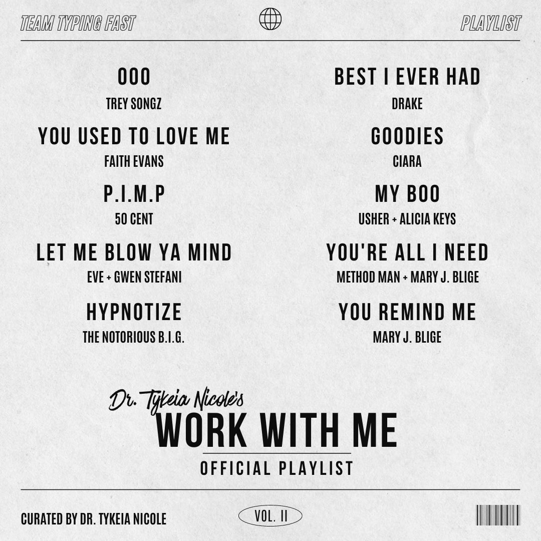 GettinGrownPod's tweet image. 🆕 #TeamTypingFast Work With Me Vol II 🚨

Trey Songz's Ooos, Ciara's Goodies, and a Mary J. Blige takeover moment.   

Grab that work that you've been avoiding and work it out with @Nothinbuttreble

Available now EXCLUSIVELY at Patreon.com/GettinGrown