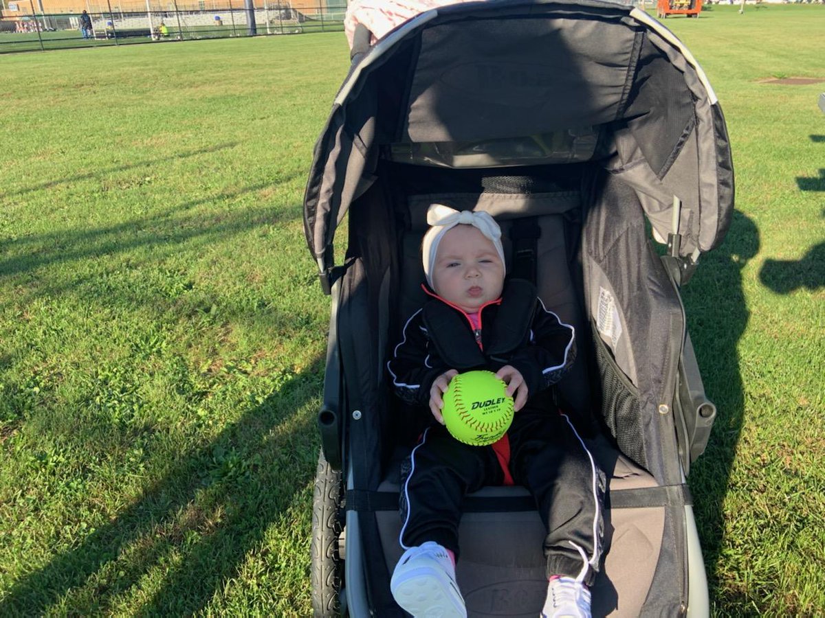 NPsoftball #Team22 Future NP Power hitting Softball player. Coach Ward's 7 month old McKenna. She came out to make sure we were working hard today. Future is bright. #Tradition #Attitude #Runthetable