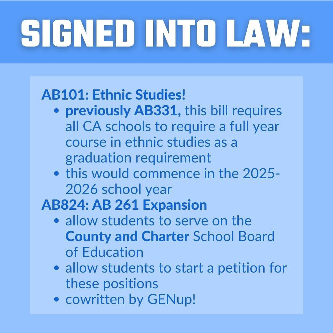 GENupUS's tweet photo. This has been an absolutely fantastic year for us, with a total of nineteen bills on our policy slate SIGNED INTO LAW! Thank you everyone for your hard work 😊

Swipe for a description of these bills and which ones they are! https://t.co/83sgxQKScD
