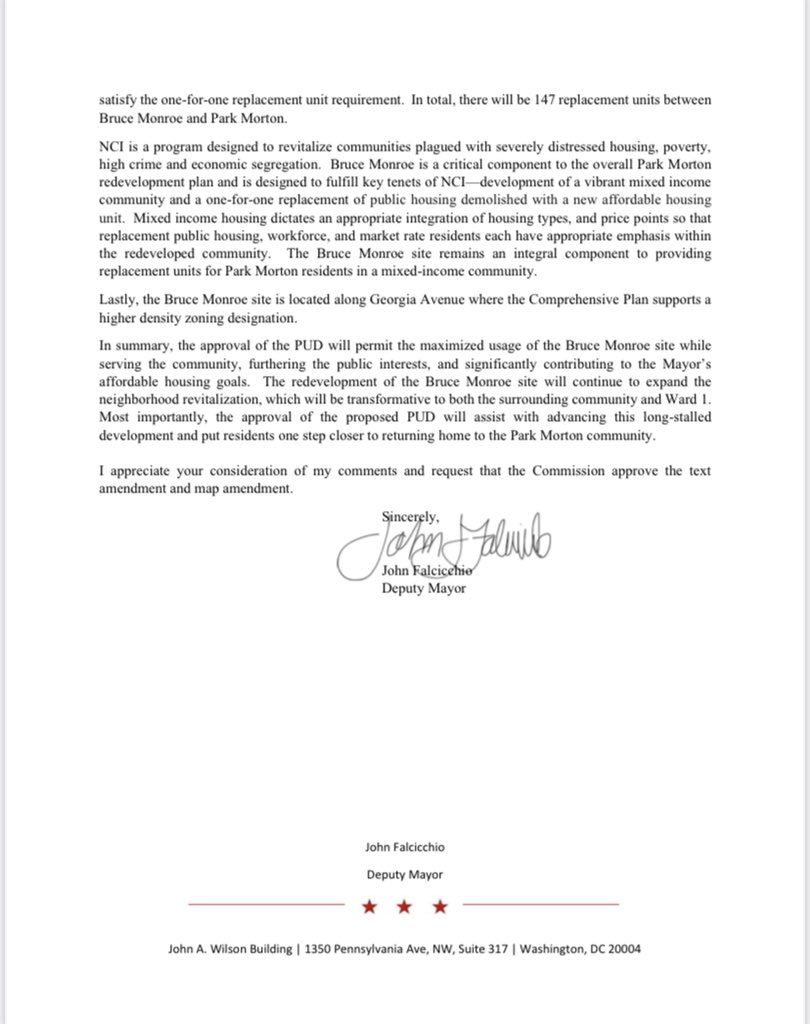 falcicchio's tweet photo. The approval of the PUD will permit the maximized usage of the #BruceMonroe site while serving the community, furthering the public interests, and significantly contributing to our affordable housing goals. #36000by2025 https://t.co/PLBTDDaBlp