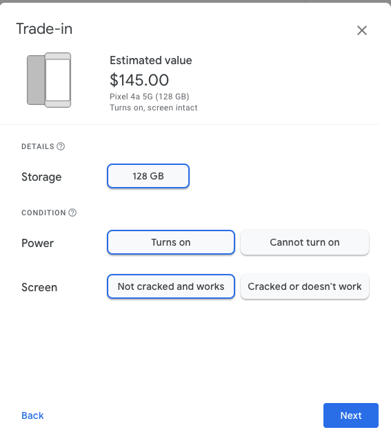 MsStuMarkin's tweet photo. @googlefi why am I getting quoted $145 for my Pixel 4a 5G trade-in when LITERALLY 8 hours ago I was getting quoted $285 for the same phone in the same condition? Guilty of interruption from having a job while purchasing your new phone I guess https://t.co/zZ1IQjDLsD