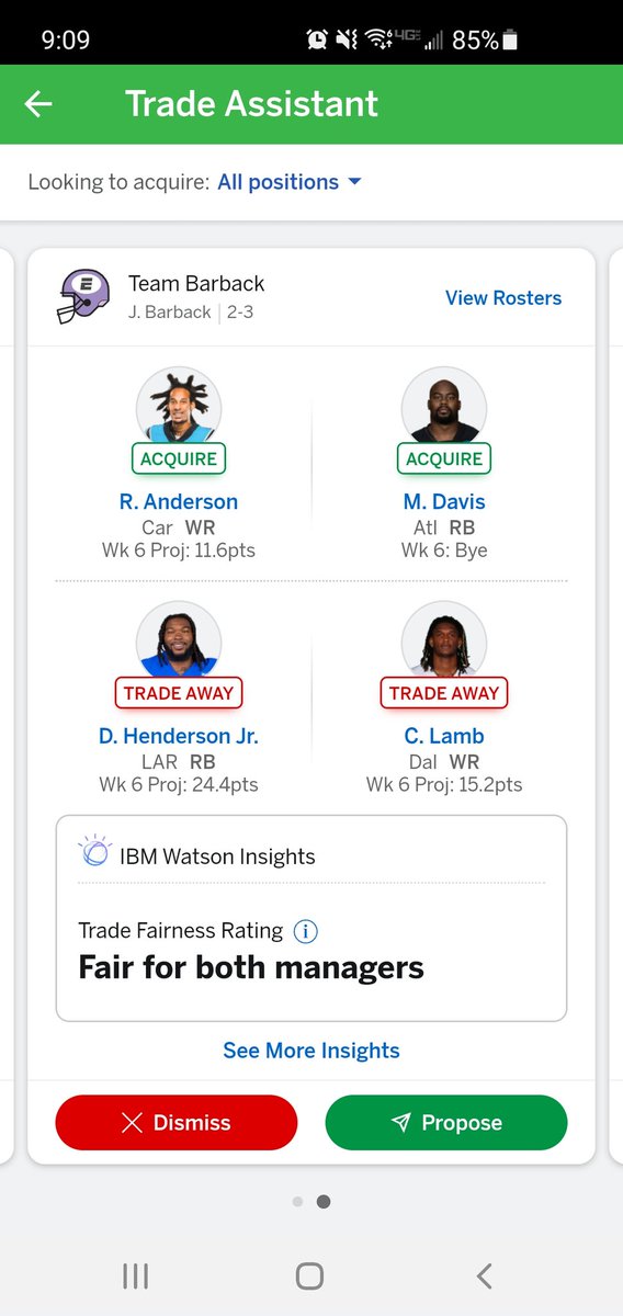 RangeGunner's tweet photo. @MatthewBerryTMR What's up with the ESPN IBM trade assistant? https://t.co/AuSKj6pDE8