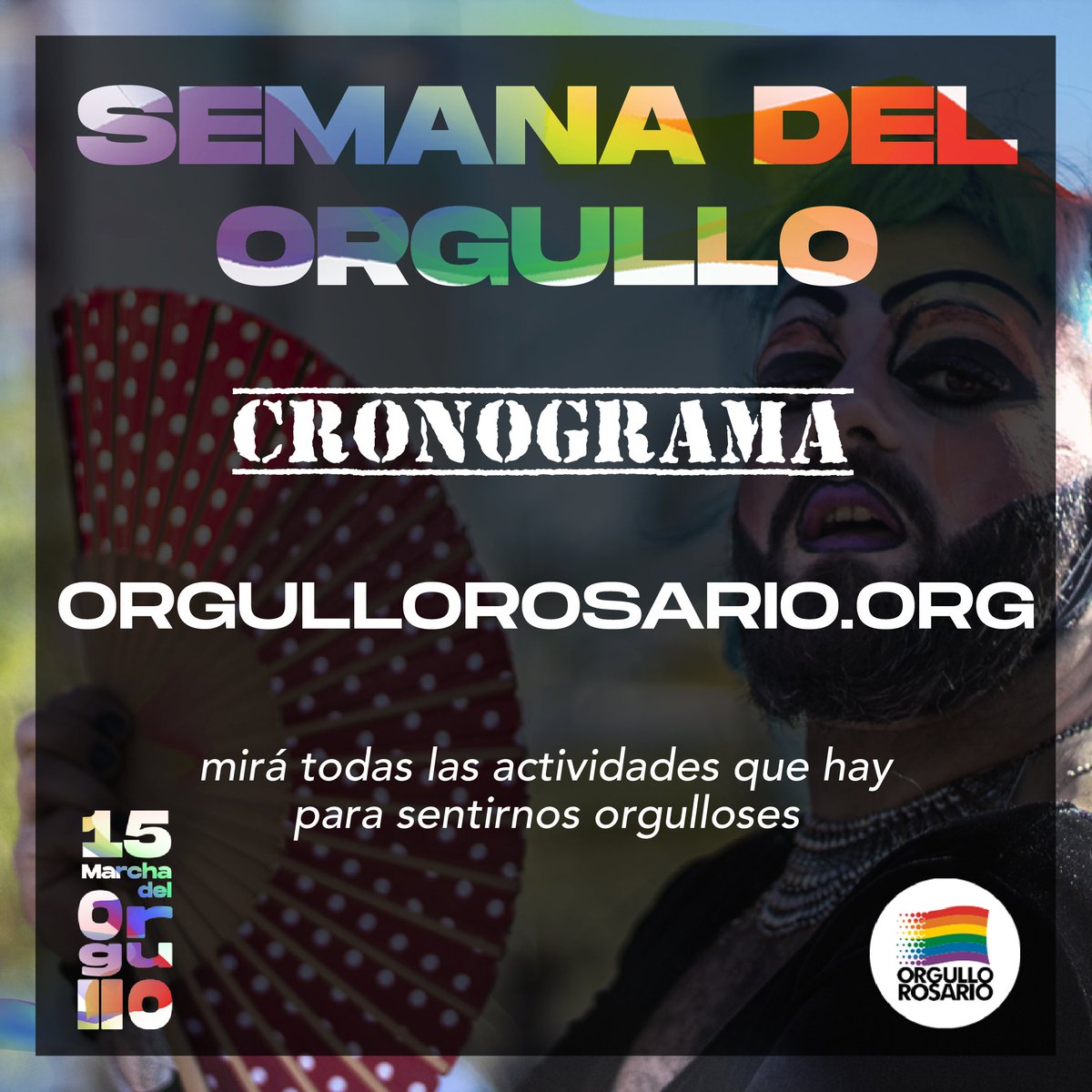 Este año vuelve la #SemanaDelOrgullo🌈 con una agenda bien diversa y potente de charlas, proyecciones, música, deporte e intervenciones culturales

🔥APERTURA VIERNES 22 | 18hs | Plaza San Martín

👉TODO el cronograma de actividades en orgullorosario.org

#NoTenemosMasTiempo