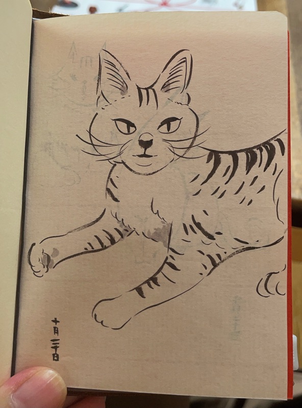 おはようございます🌞
筆ペンでネコ描くのたのしい 