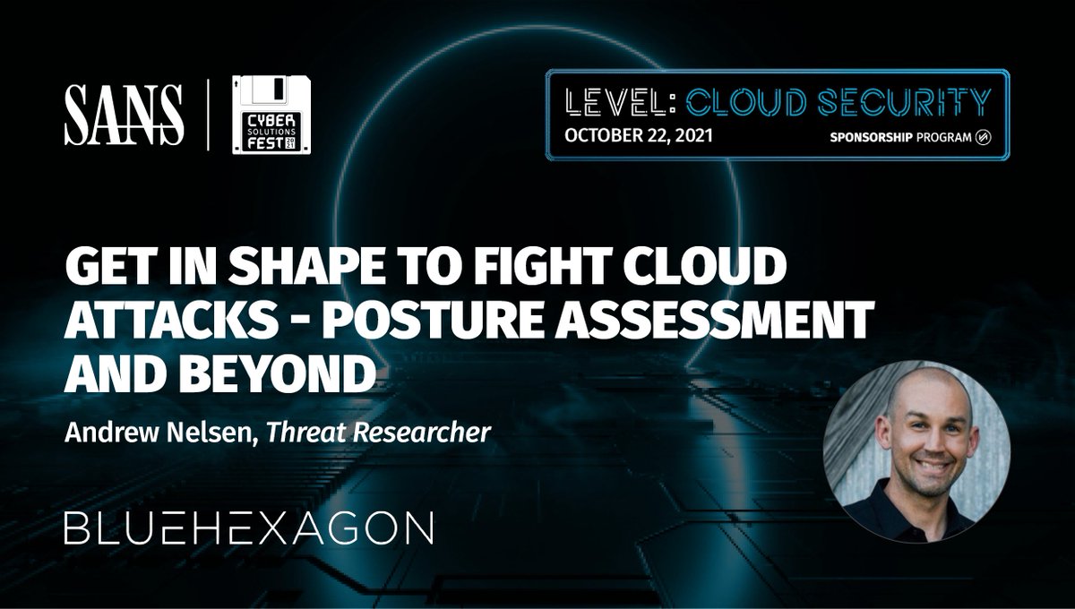 Are you in fighting-fit shape for #cloudattacks? Attend this online session by @NelsonSecurity at the SANS Institute Cloud Fest on Oct 22nd at 11:20 am eastern to learn how to get in shape sansurl.com/cyber-fest-blu… #CSPM #runtimedefense #IaaS #serverless #aws #gcp #Azure